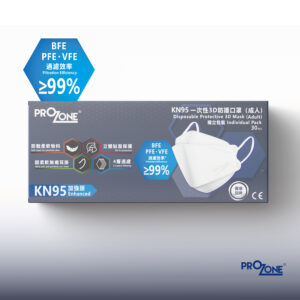 KN95無痛耳帶-立體升級3D防護口罩 99%(成人) -- 獨立包裝, 30個